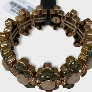 J. Crew Jeweled Stretch Bracelet (NWT; Gold Metal, Multicolored Beads)
